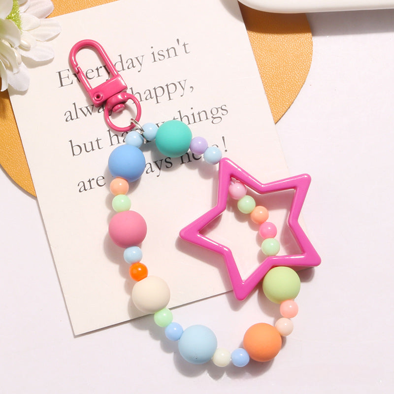 Wholesale Acrylic Hollow Five-pointed Star Keychain